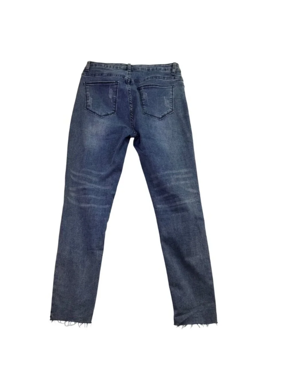 Be You Womens Blue Denim Embellished Distressed Skinny Jeans Size L